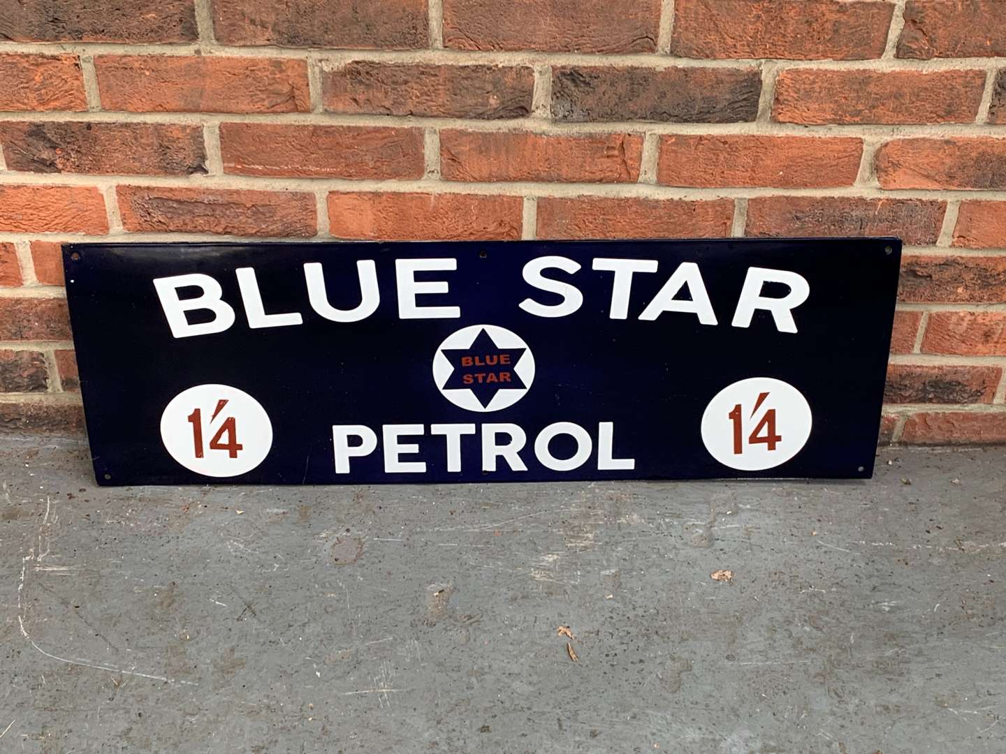 <p>Blue Star Petrol Enamel Sign</p>