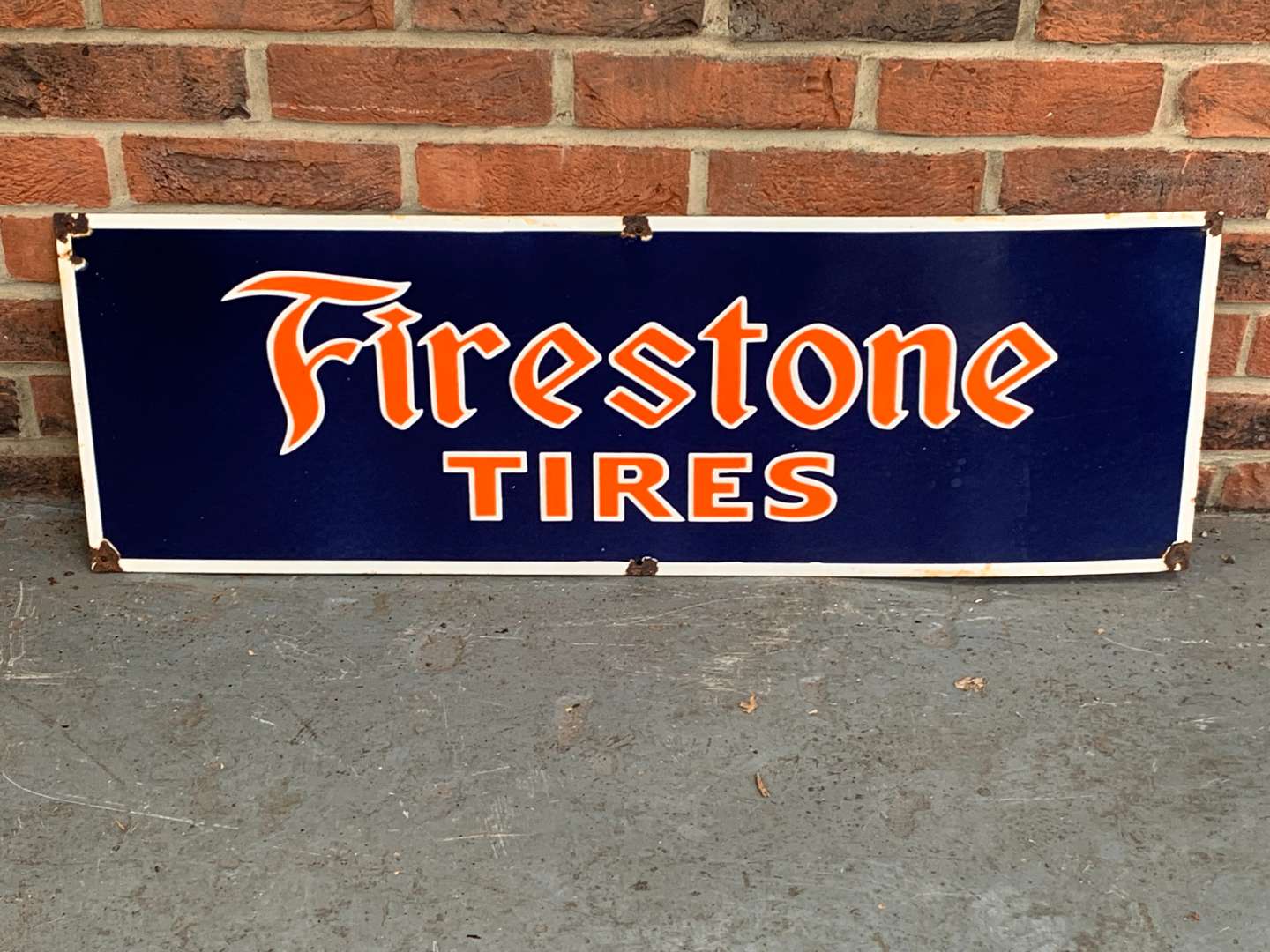 <p>Firestone Tires Enamel Sign</p>
