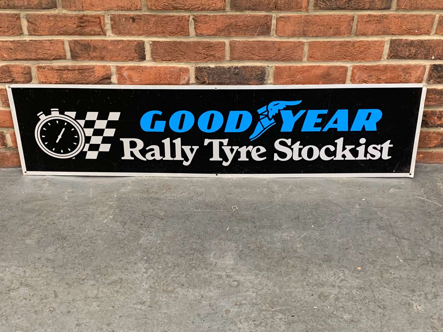 <p>Goodyear Rally Tyre Stockist Aluminium Sign</p>