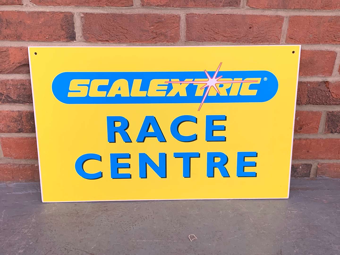 <p>Scalextric “Race Centre” Double Sided Sign</p>