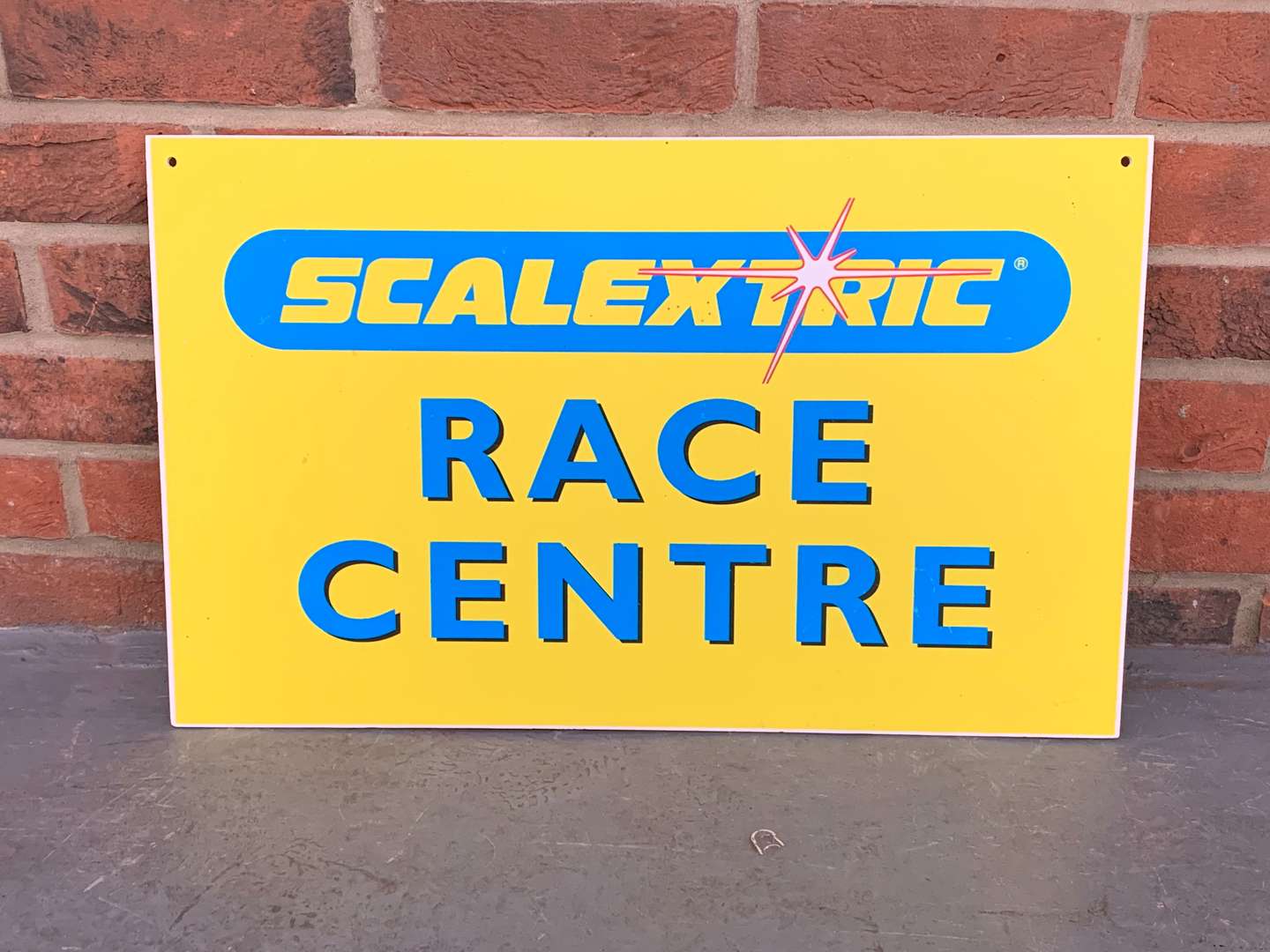 <p>Scalextric “Race Centre” Double Sided Sign</p>