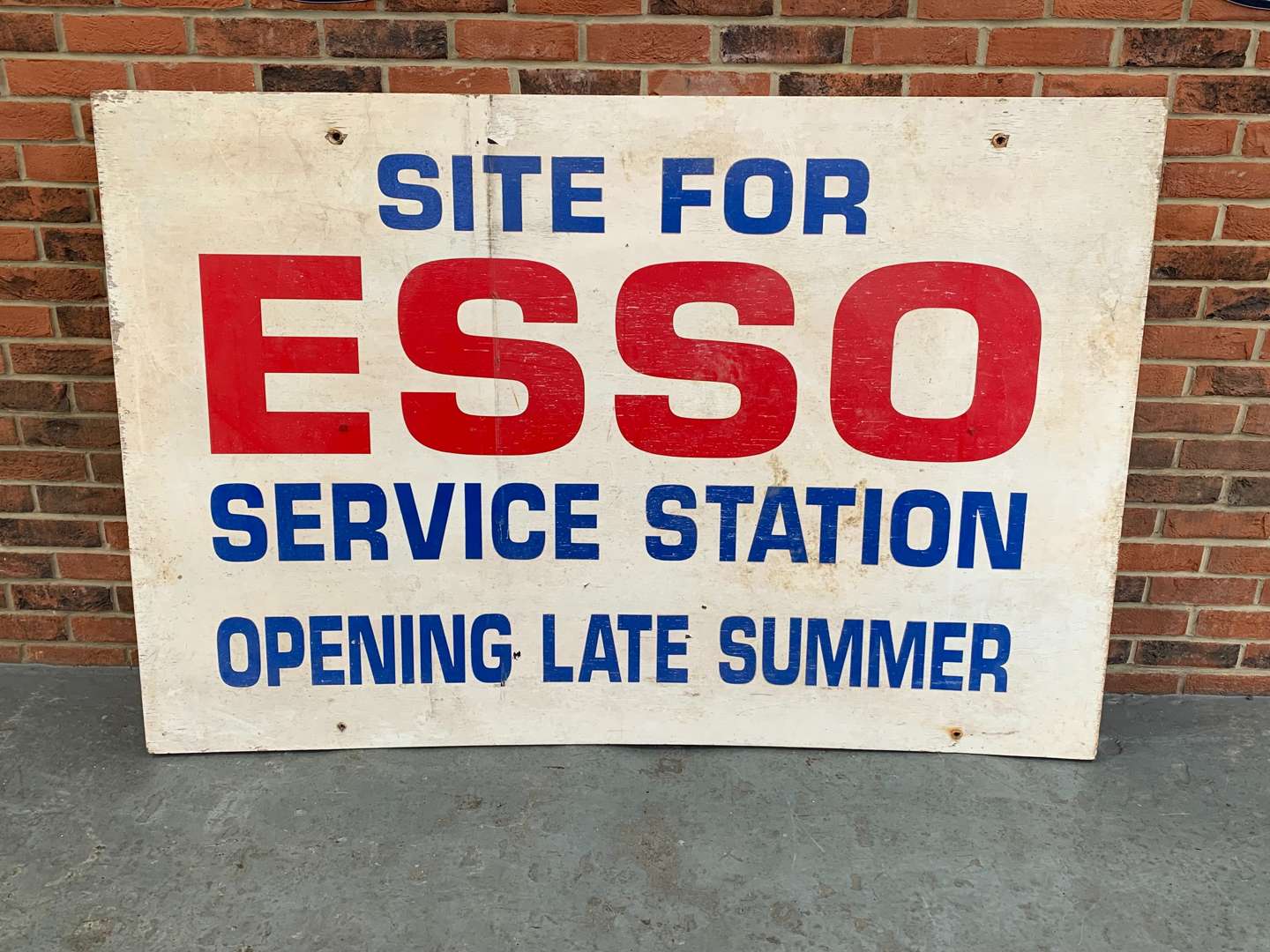 <p>Large Site For Esso Service Station Painted Wooden Sign</p>