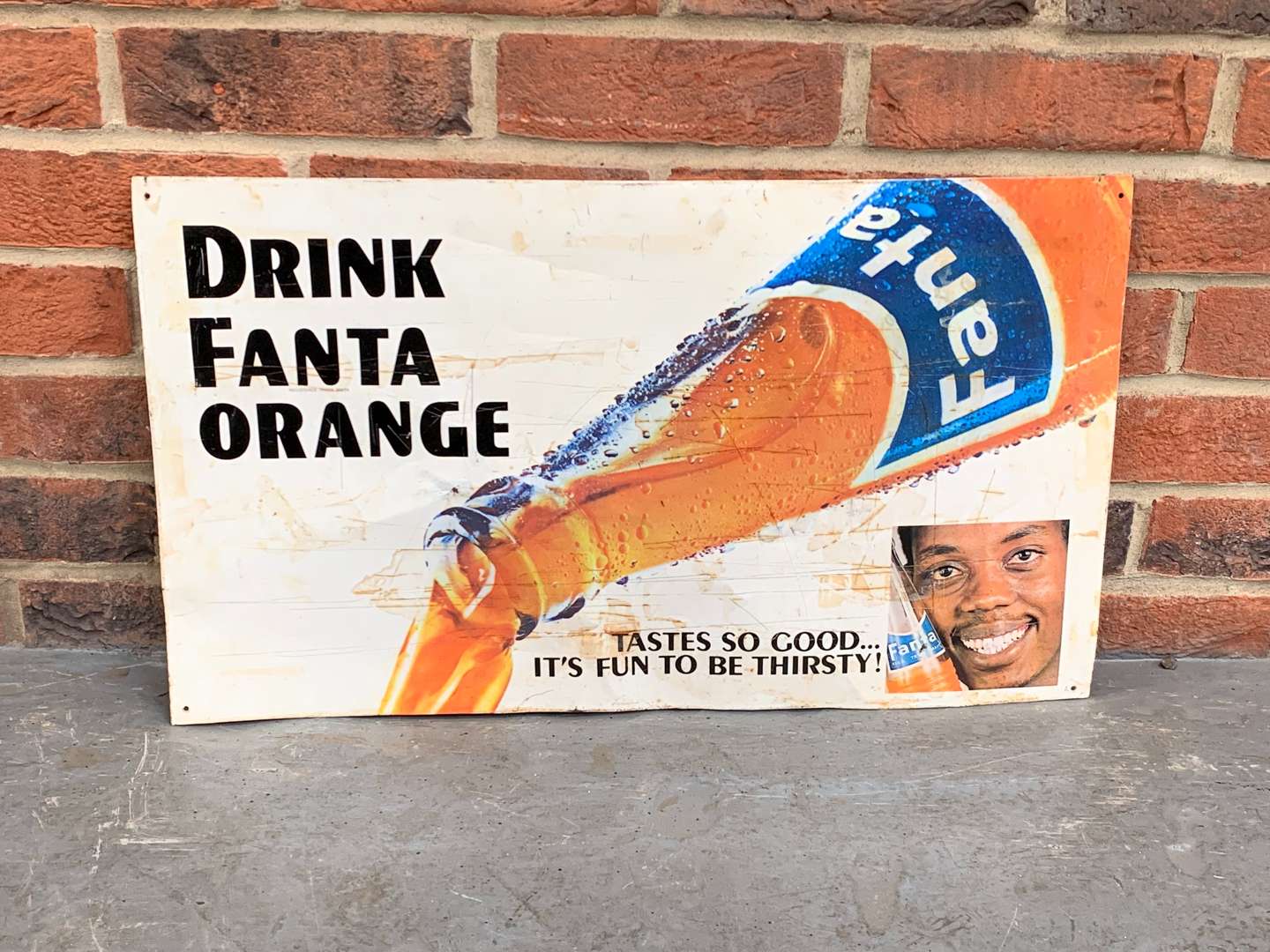 <p>Drink Fanta Orange Tin Sign</p>
