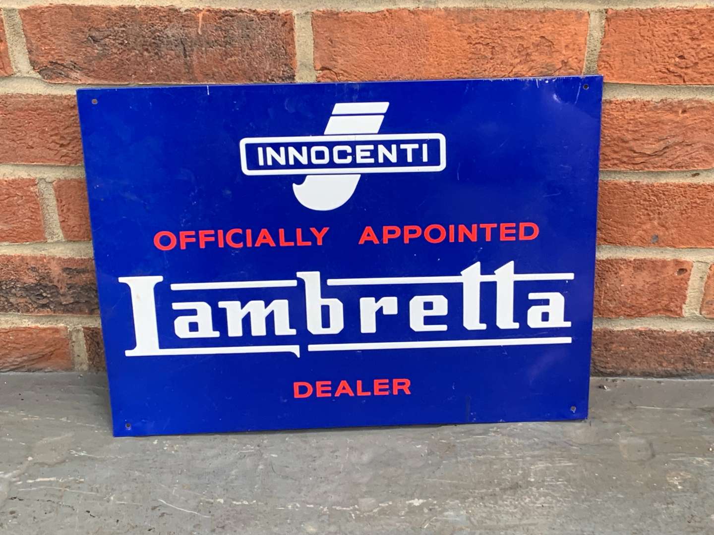 <p>Pressed Tin Lambretta Dealer Sign</p>