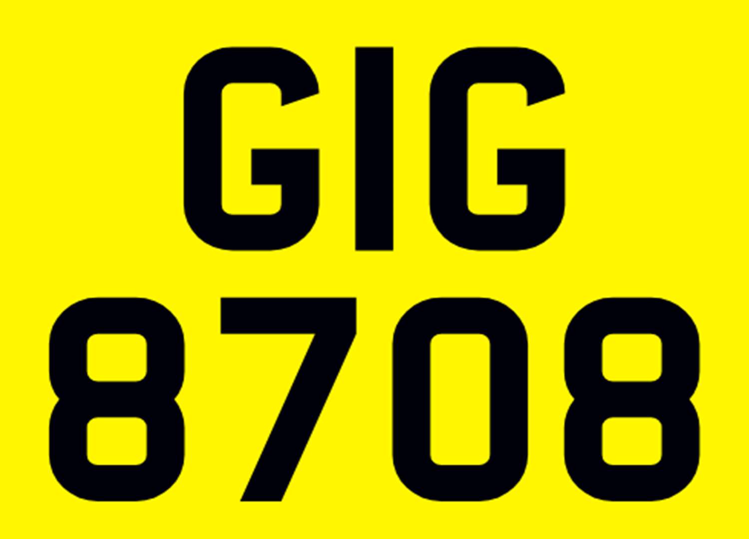 <p>&nbsp; GIG 8708 Registration Number&nbsp;</p>