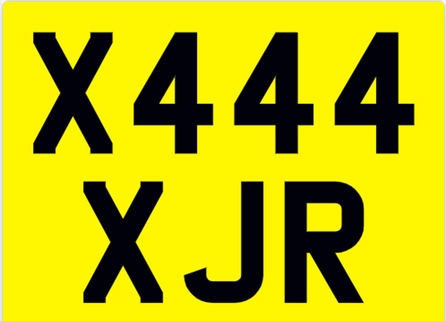 <p>&nbsp; X444 XJR Registration Number</p>