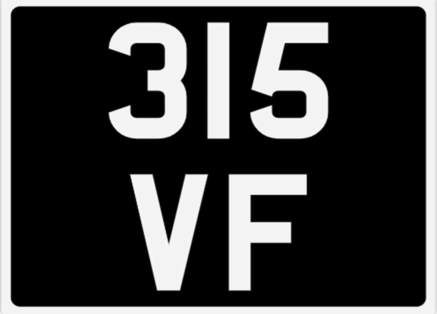 <p>&nbsp; 315 VF Registration Number&nbsp;</p>