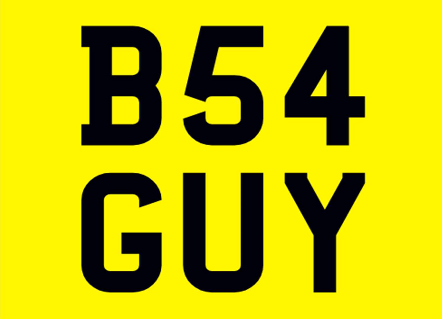 <p>&nbsp; B54 GUY Registration Number&nbsp;</p>