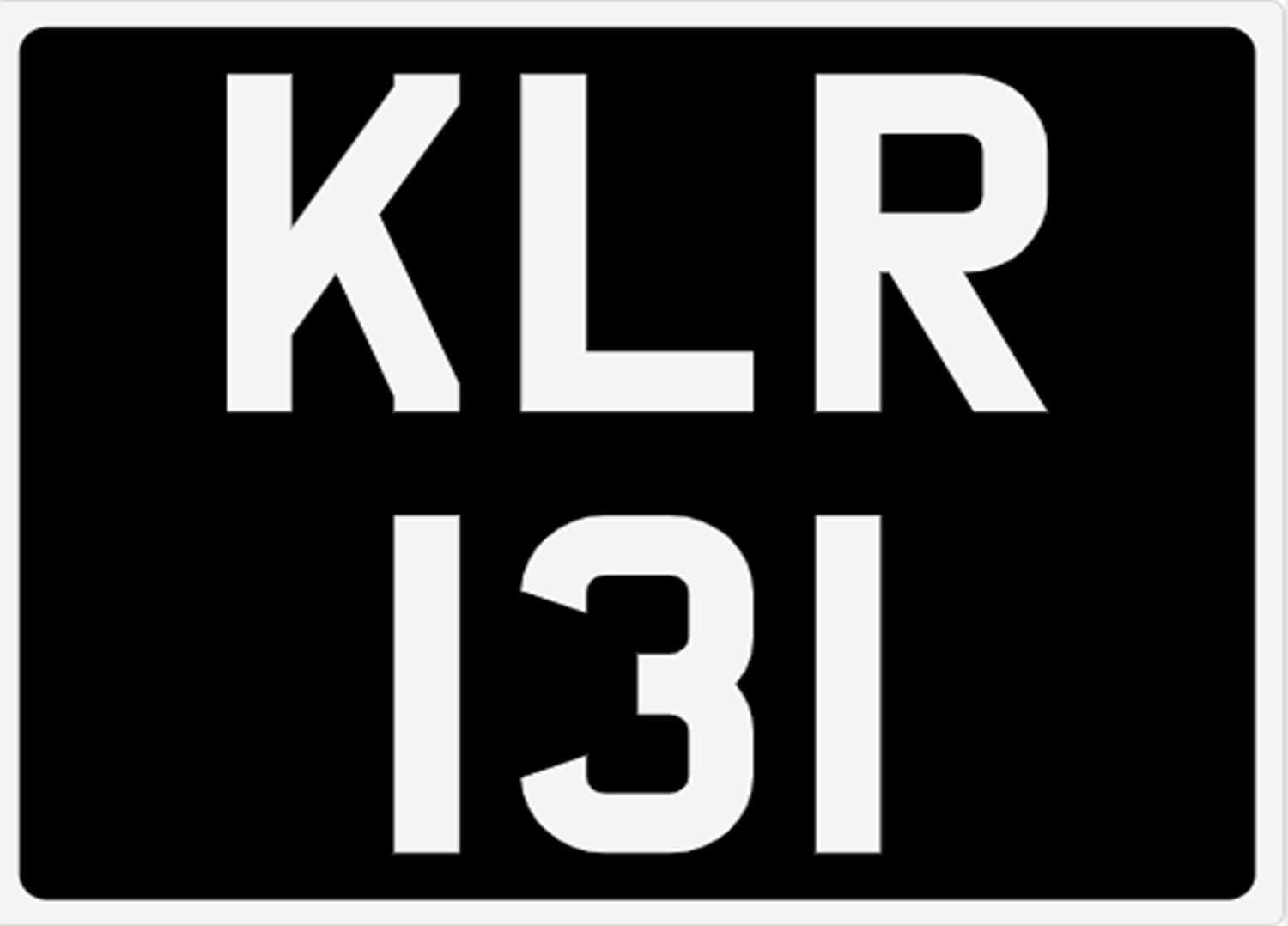 <p>&nbsp; KLR 131 Registration Number</p>