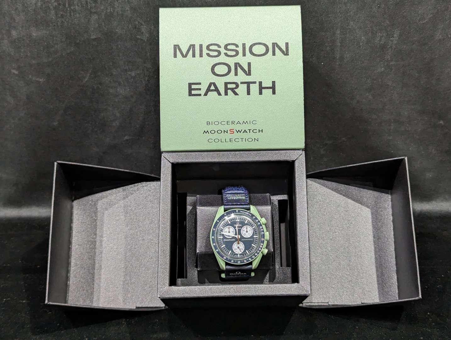 <p>Omega Swatch “Mission on Earth” men's watch</p>