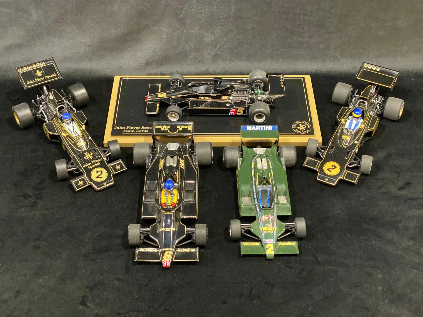 <p>Collection of Lotus model cars</p>