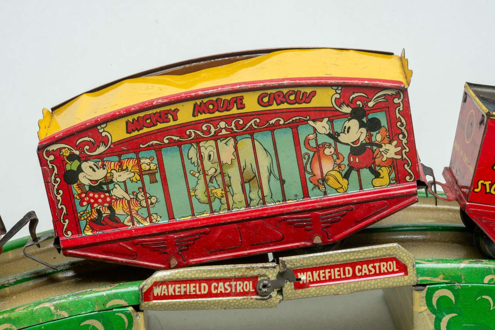 <p>1935 Mickey Mouse Circus Train English Set by Wells O' London</p>