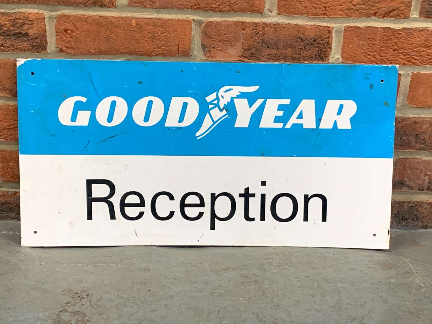 <p>Goodyear Reception Aluminium Sign</p>