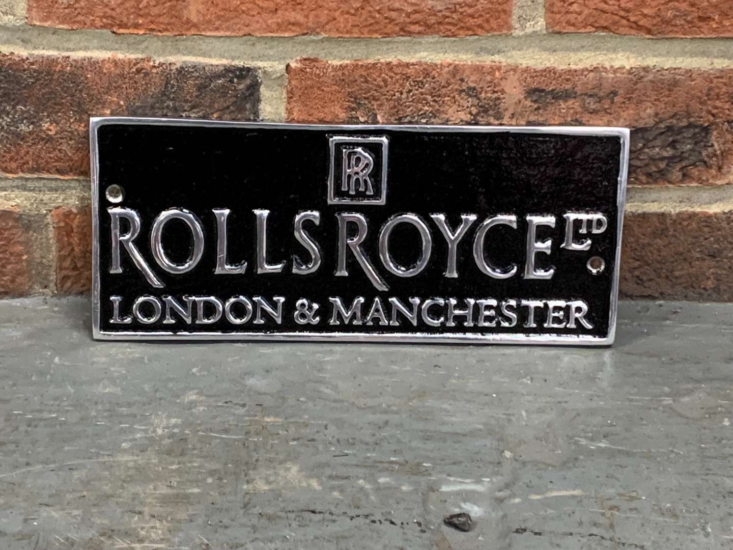 <p>Rolls Royce London and Manchester Aluminium Sign</p>