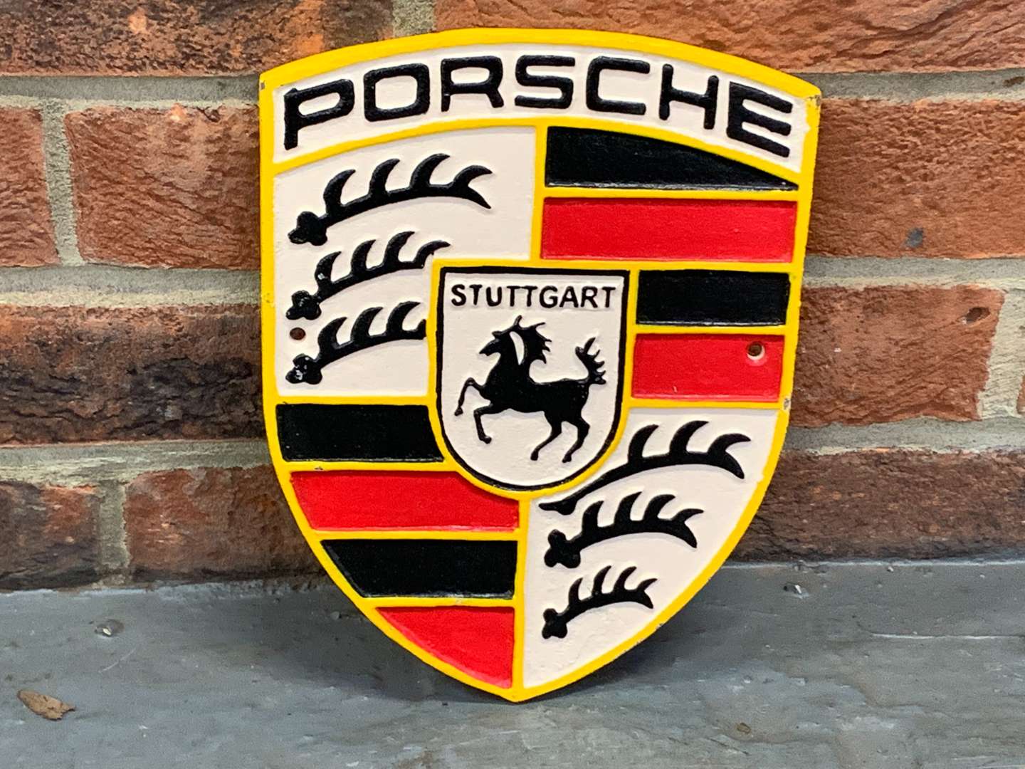 <p>Porsche Cast Iron Emblem Sign</p>
