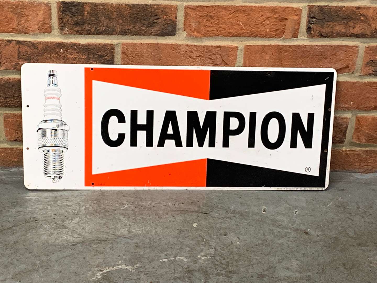 <p>Champion Spark Plug Sign</p>