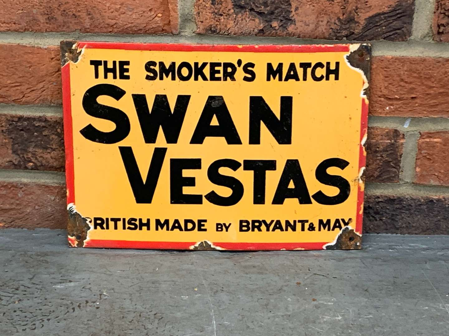 <p>Swan Vestas Matches Enamel Sign</p>