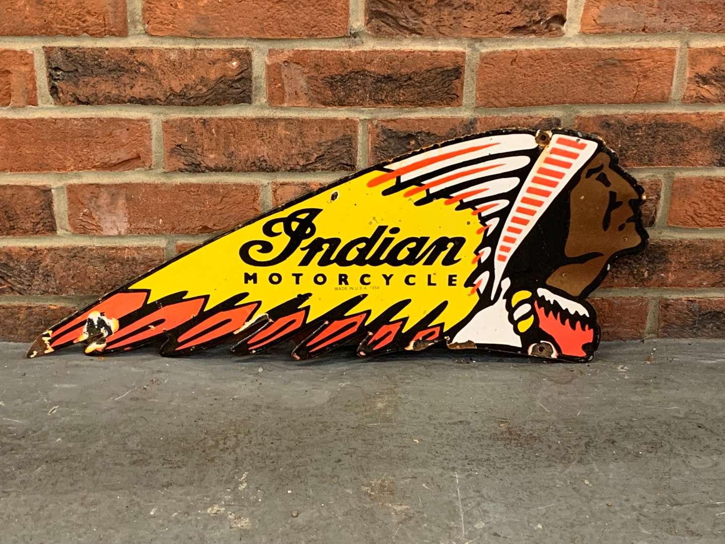 <p>Indian Motorcycle Enamel Sign</p>