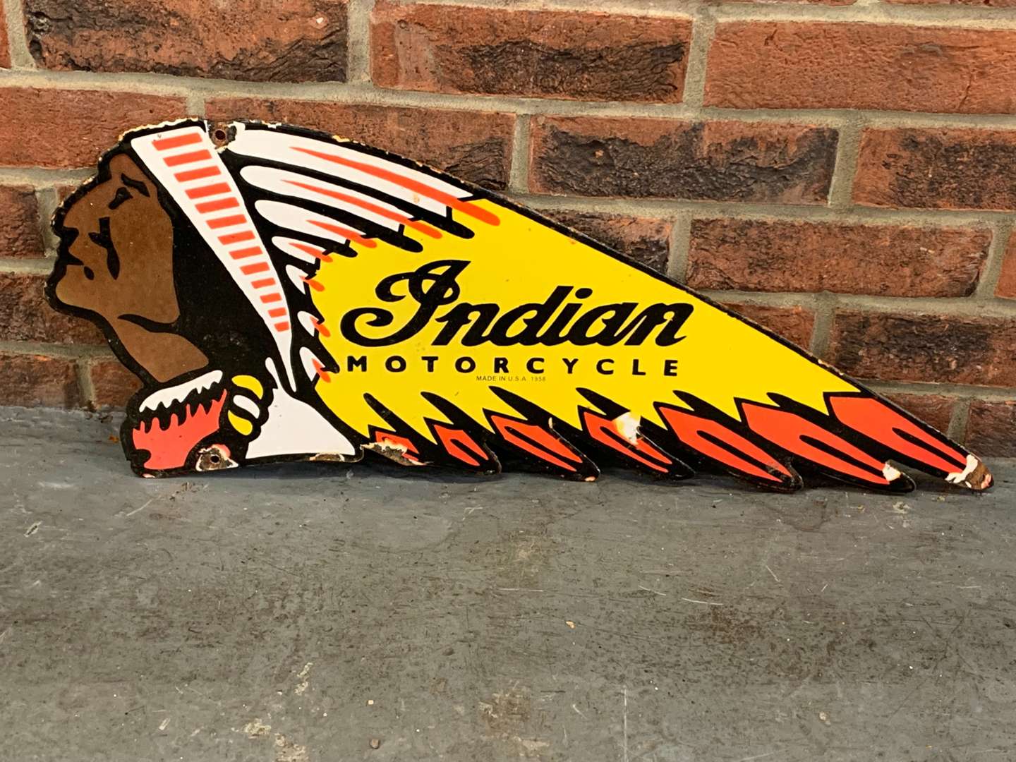 <p>Indian Motorcycle Enamel Sign</p>