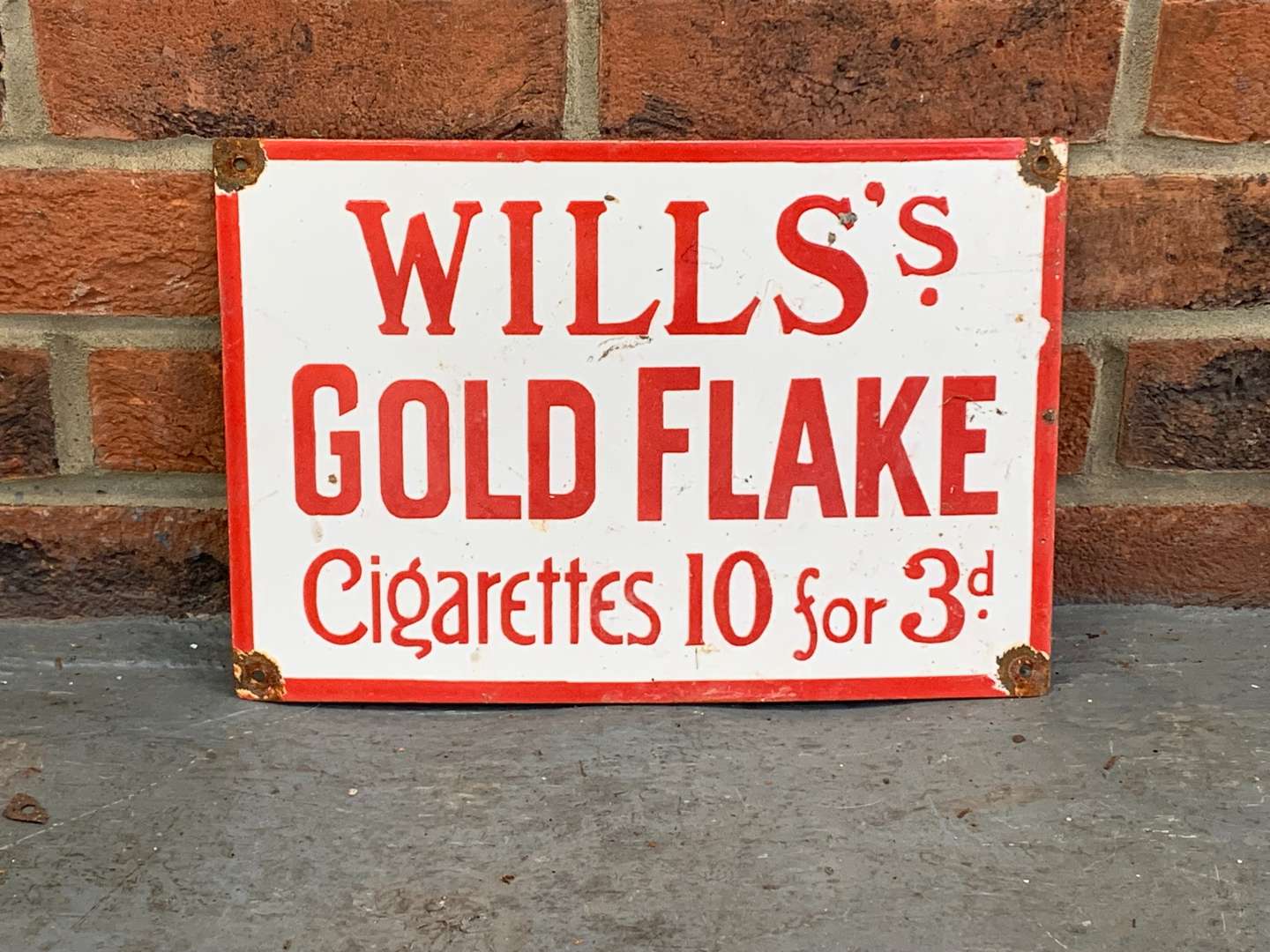 <p>Wills Gold Flake Cigarette Enamel Sign</p>