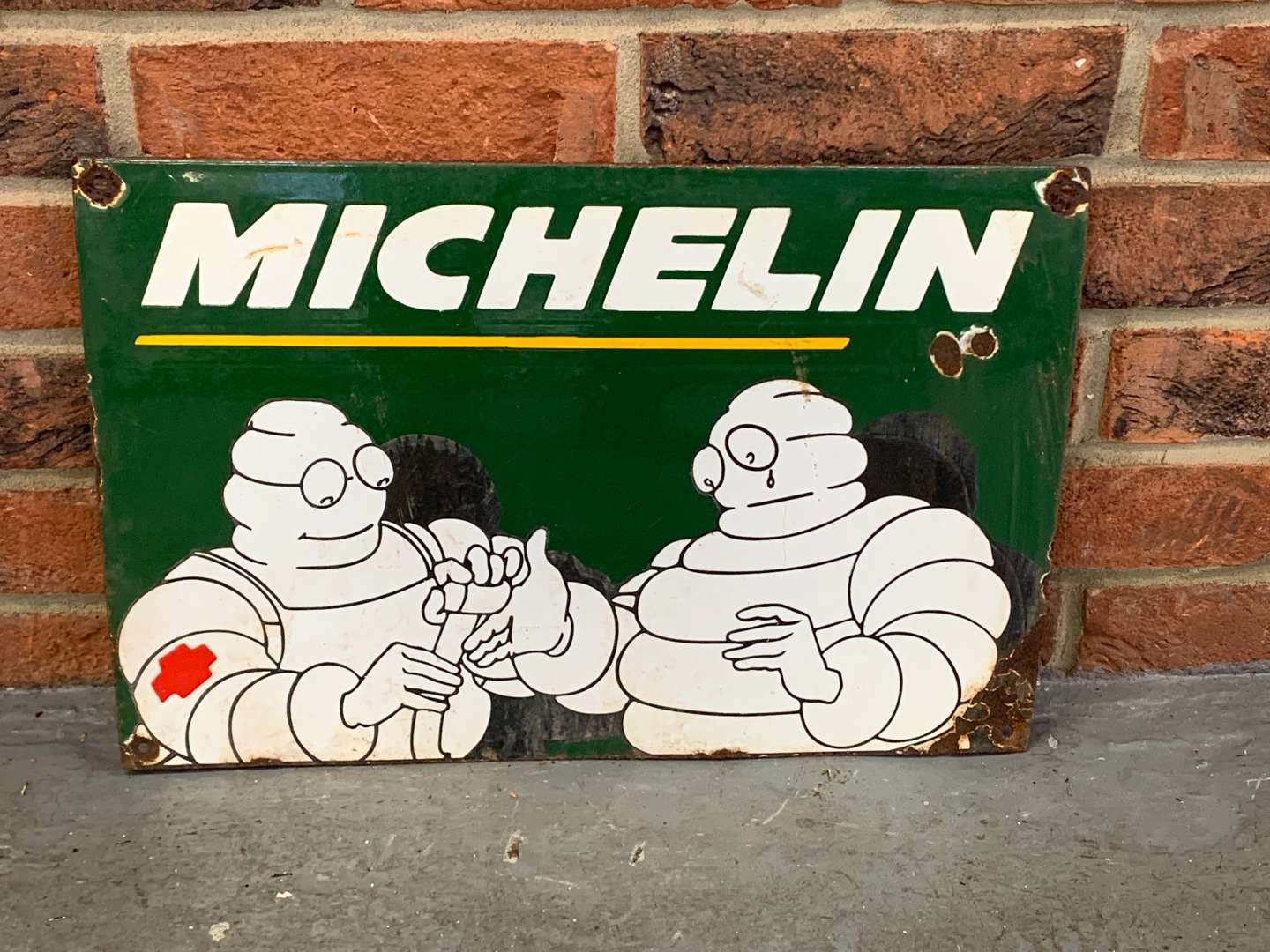 <p>Michelin Man First Aid Enamel Sign</p>