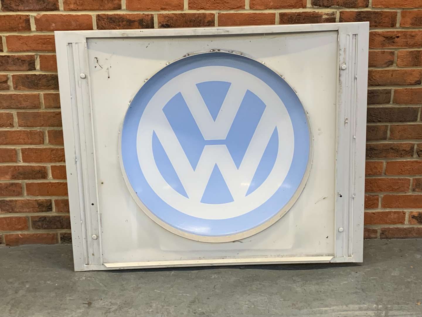 <p>Framed VW Plastic Dealership Emblem Sign</p>