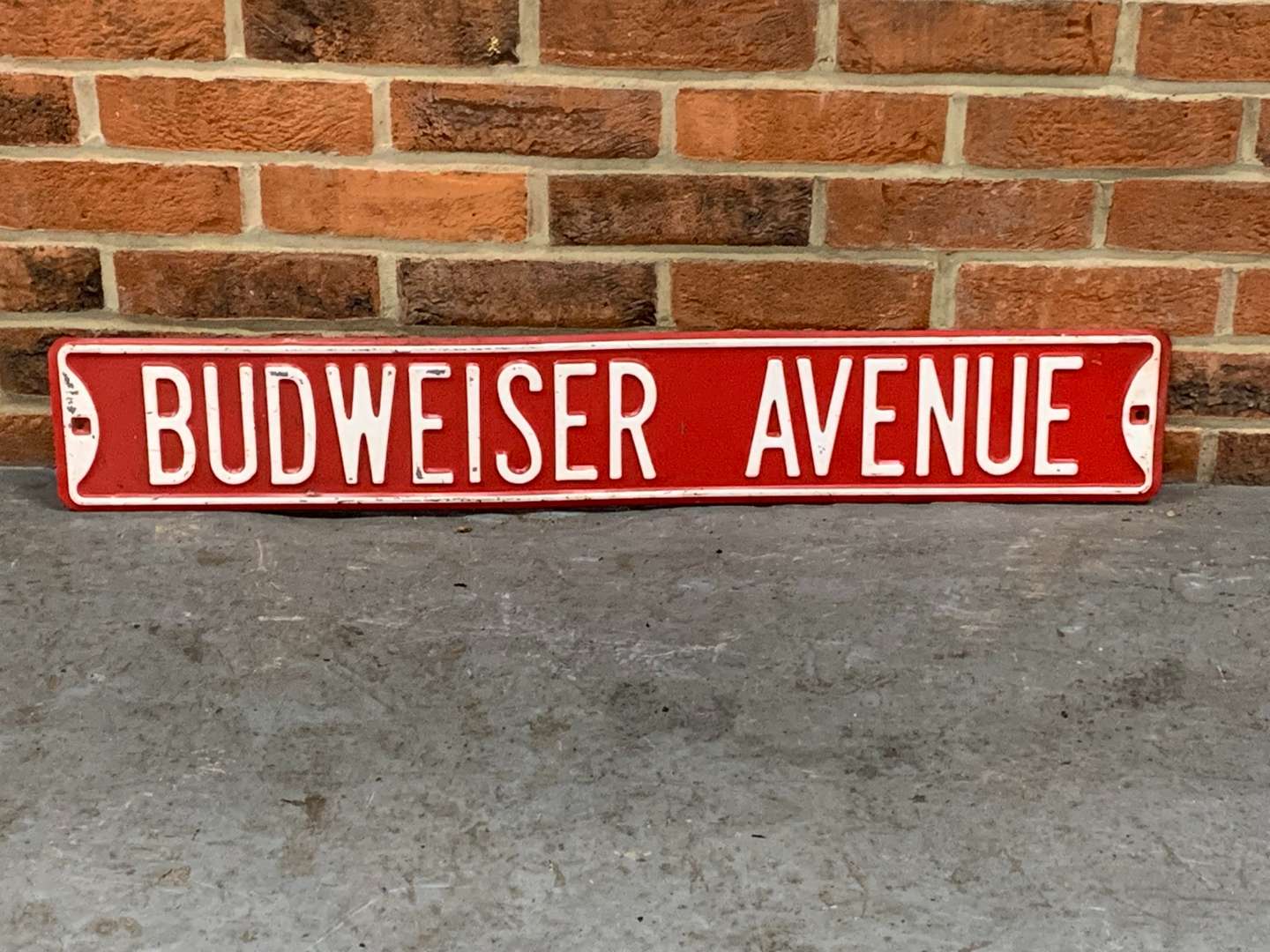 <p>Modern Metal Budweiser Avenue Sign</p>