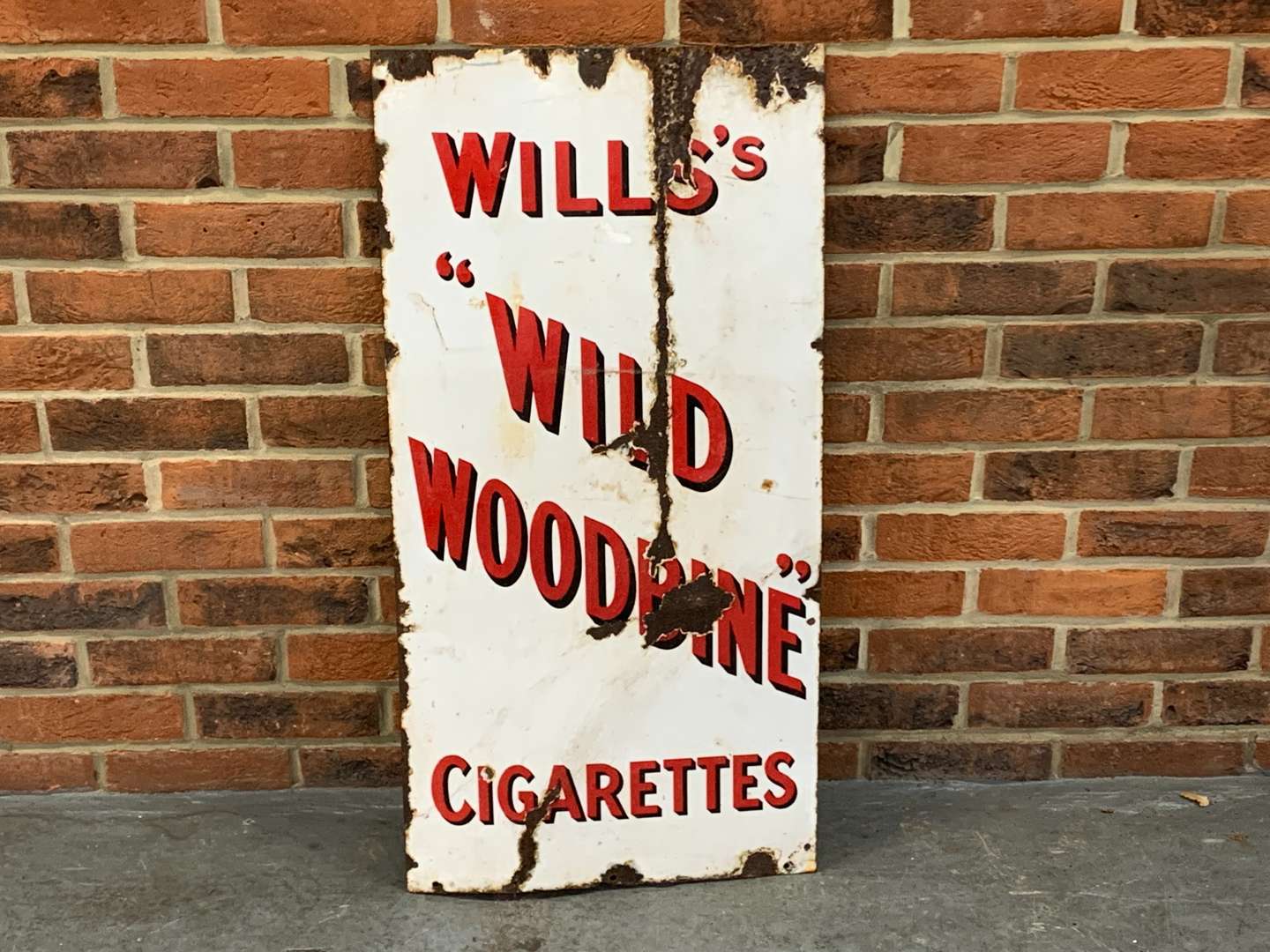 <p>Wills Wild Woodbine Cigarettes Enamel Sign</p>