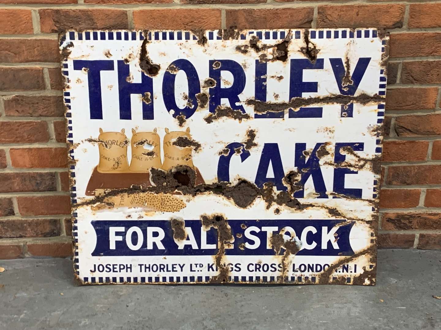 <p>Thorley Cake Enamel Sign</p>