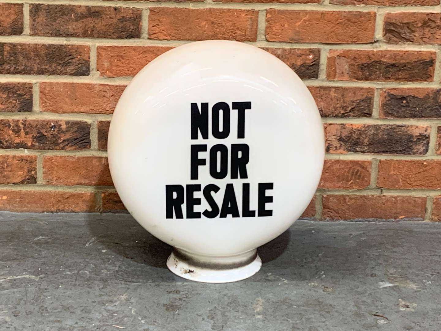 <p>Not For Resale Glass Petrol Globe a/f</p>