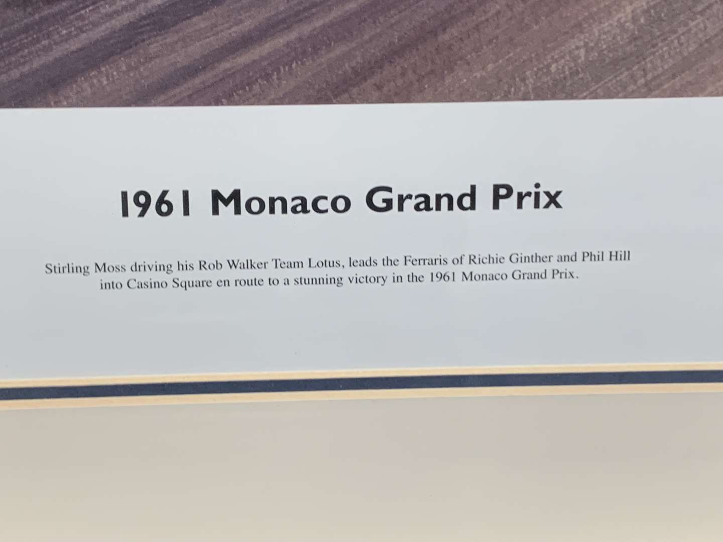 <p>Michael Turner and Stirling Moss 1961 Monaco GP Framed Print</p>
