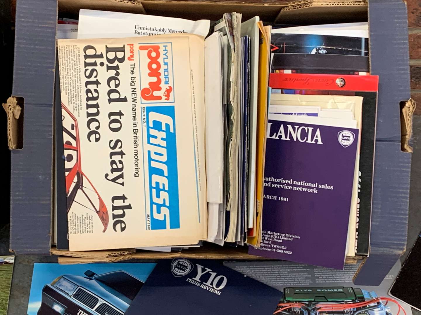 <p>Two Boxes of Mainly Italian Motoring Literature</p>
