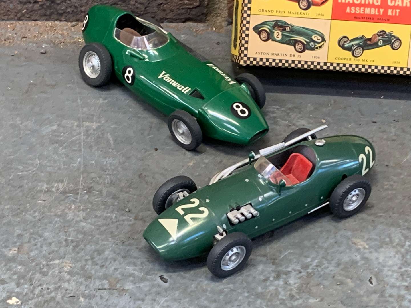 <p>Five Merit Model Racing Cars</p>