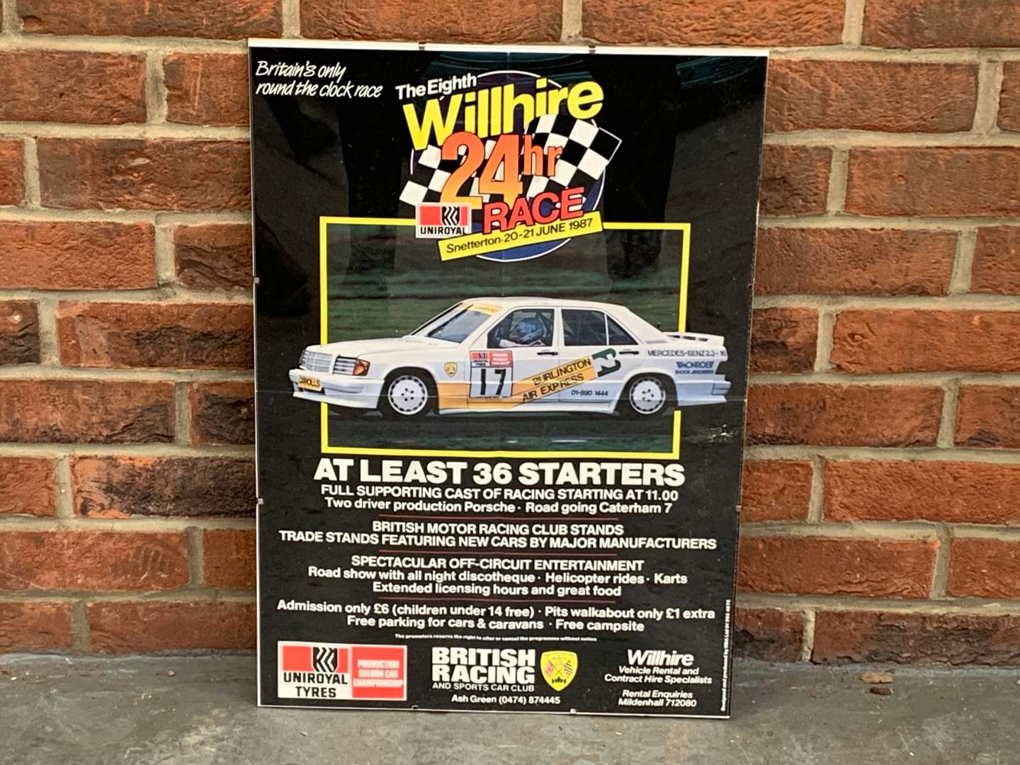 <p>&nbsp;1987 Wilhire 24 Hour Race Poster</p>