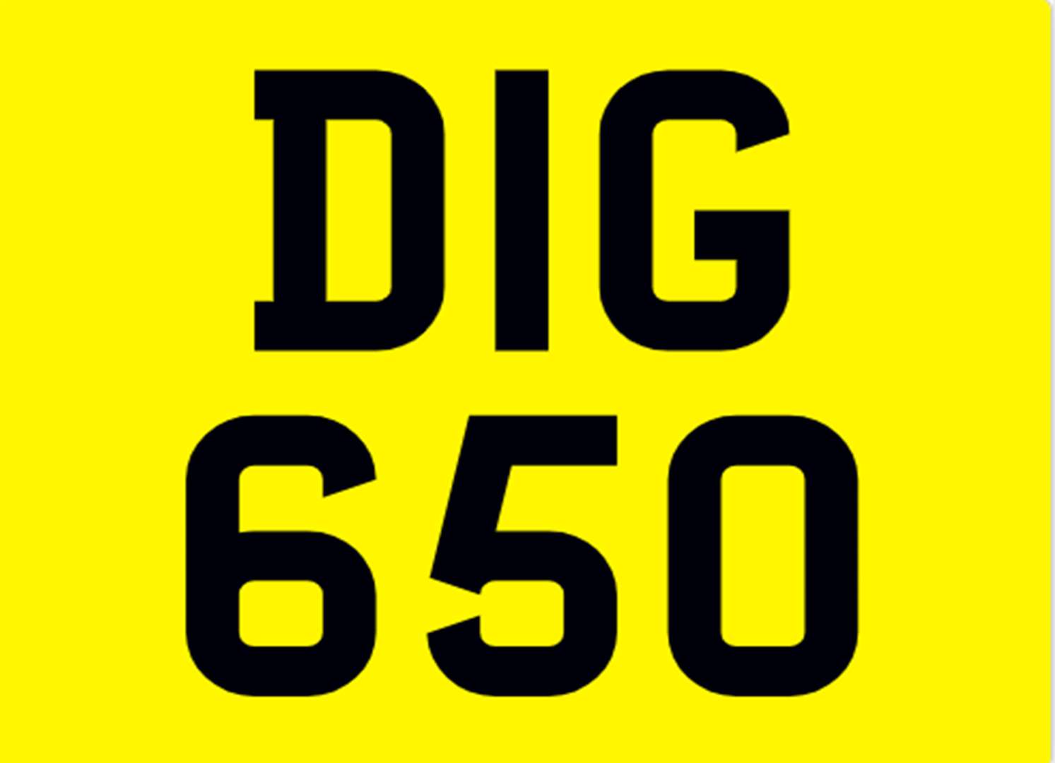 <p>&nbsp; DIG 650 Registration number</p>