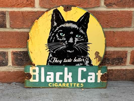 black cat cigarettes enamel sign Black Cat Cigarettes Enamel Sign | 6th & 7th April Automobilia