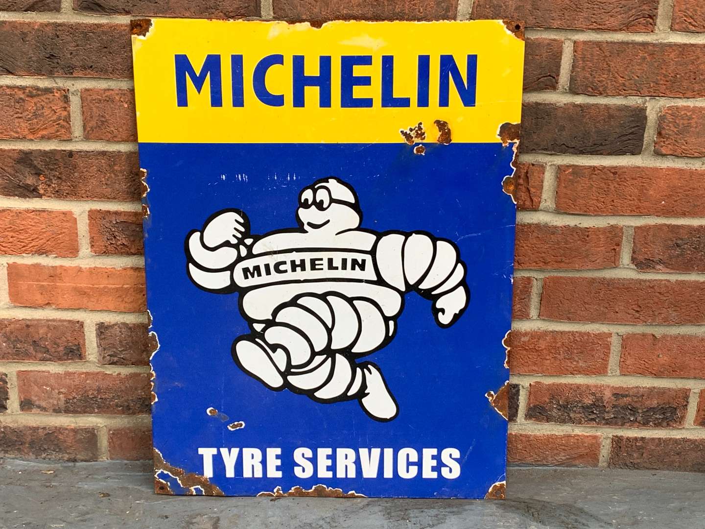 <p>Michelin Tyres Service Enamel Sign</p>