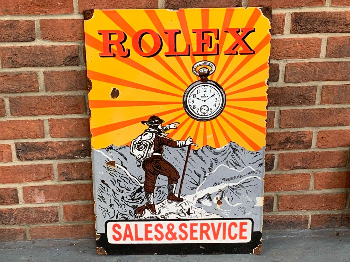 <p>Rolex Sale and Service Enamel Sign</p>