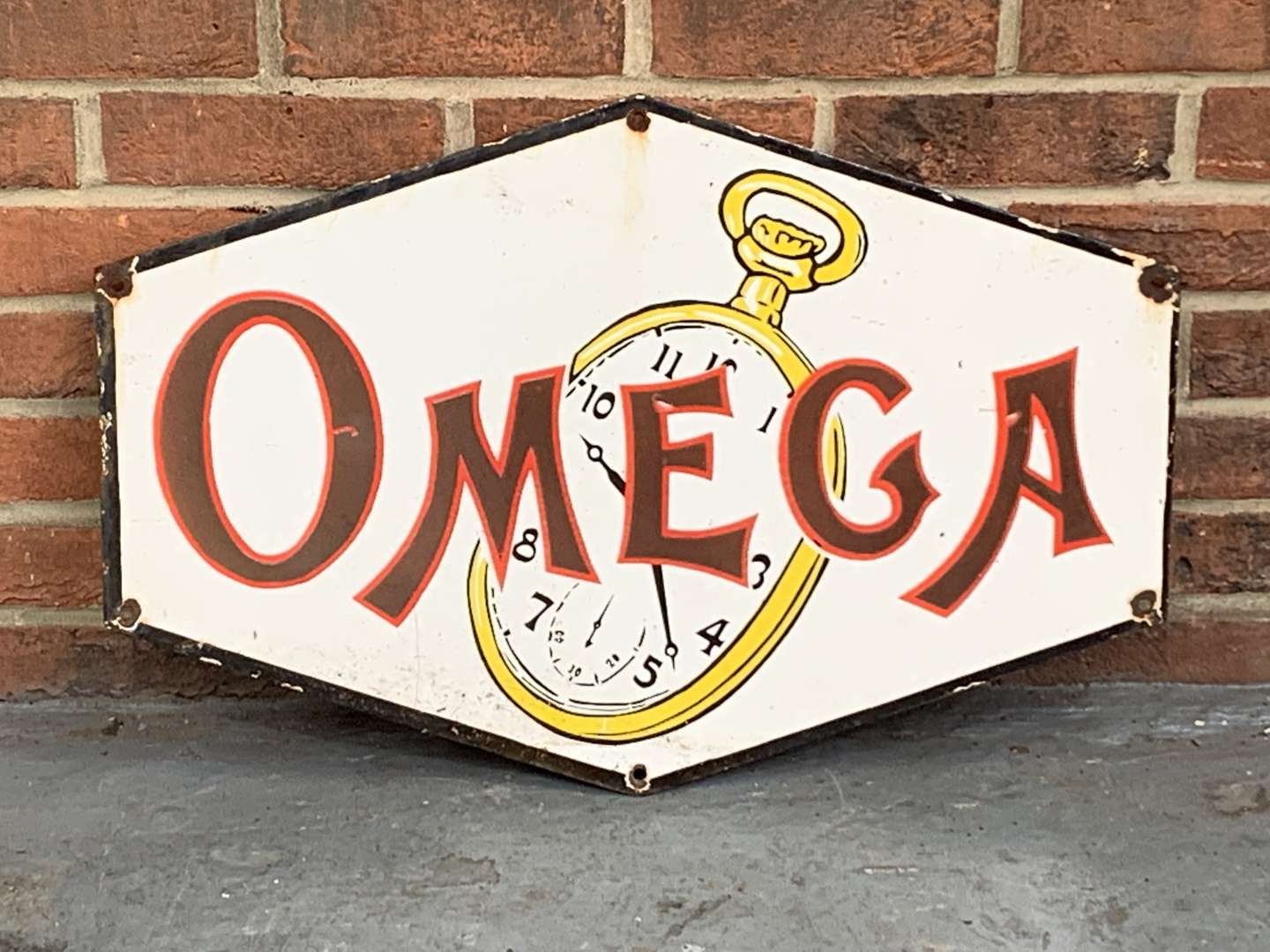 <p>Omega Enamel Sign</p>