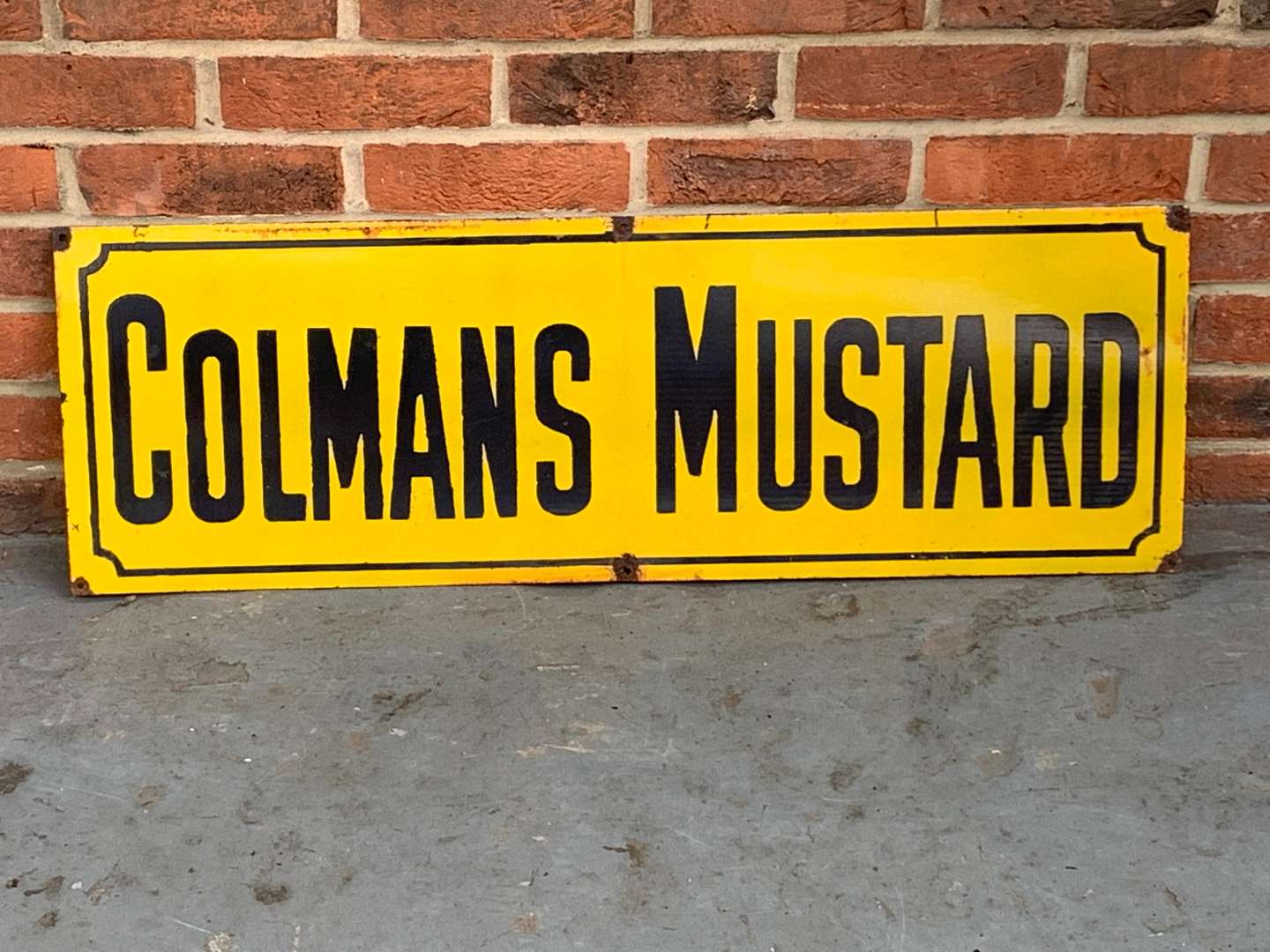<p>Colmans Mustard Enamel Sign</p>