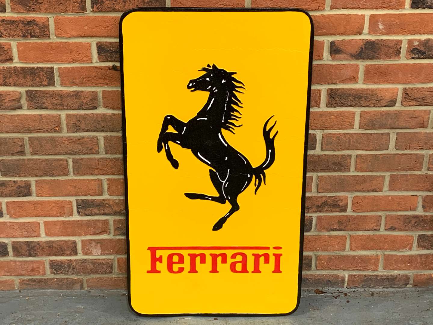 <p>Large Ferrari Cast Aluminum Sign</p>