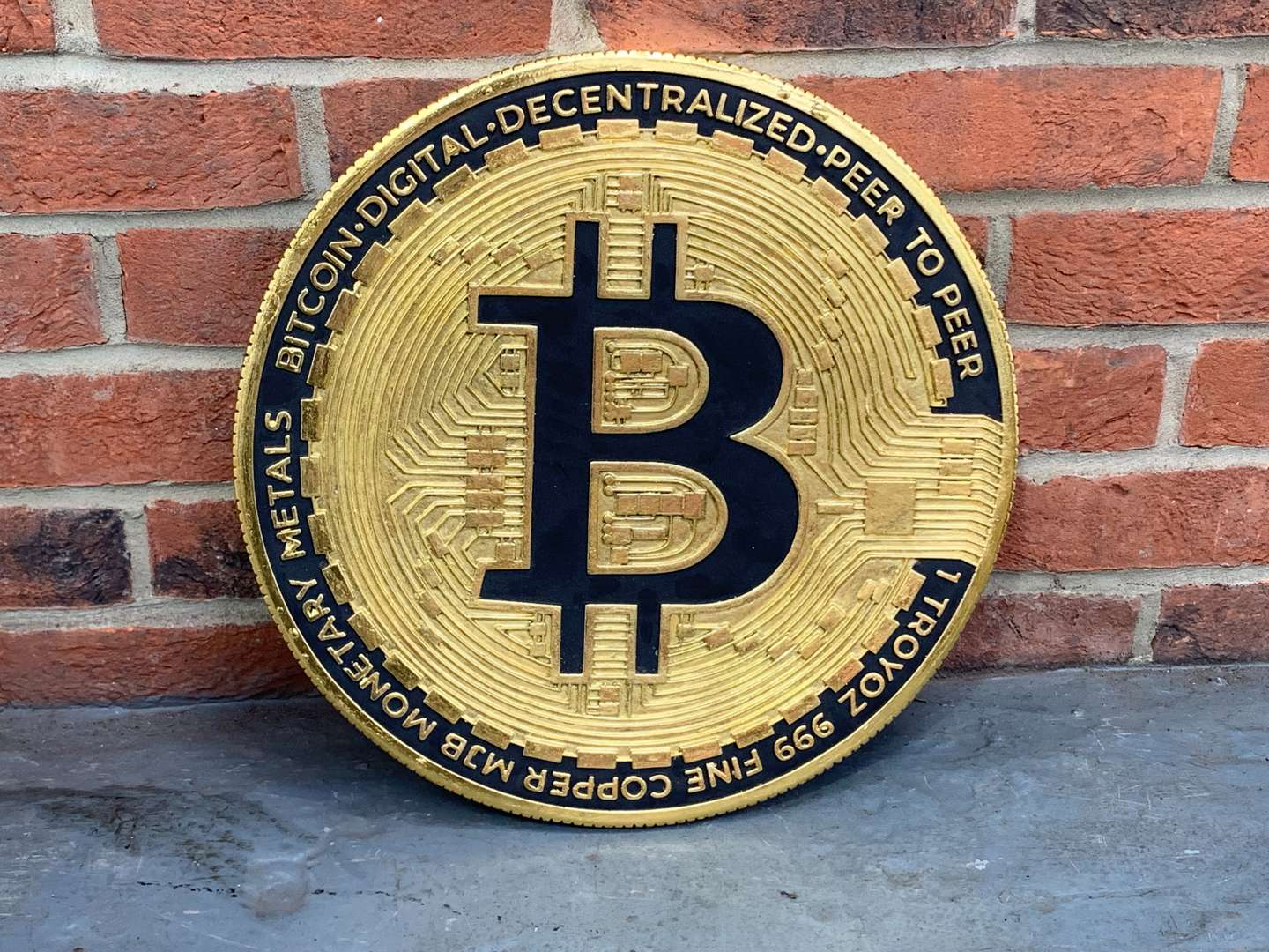<p>Bitcoin Fibreglass Coin Display</p>