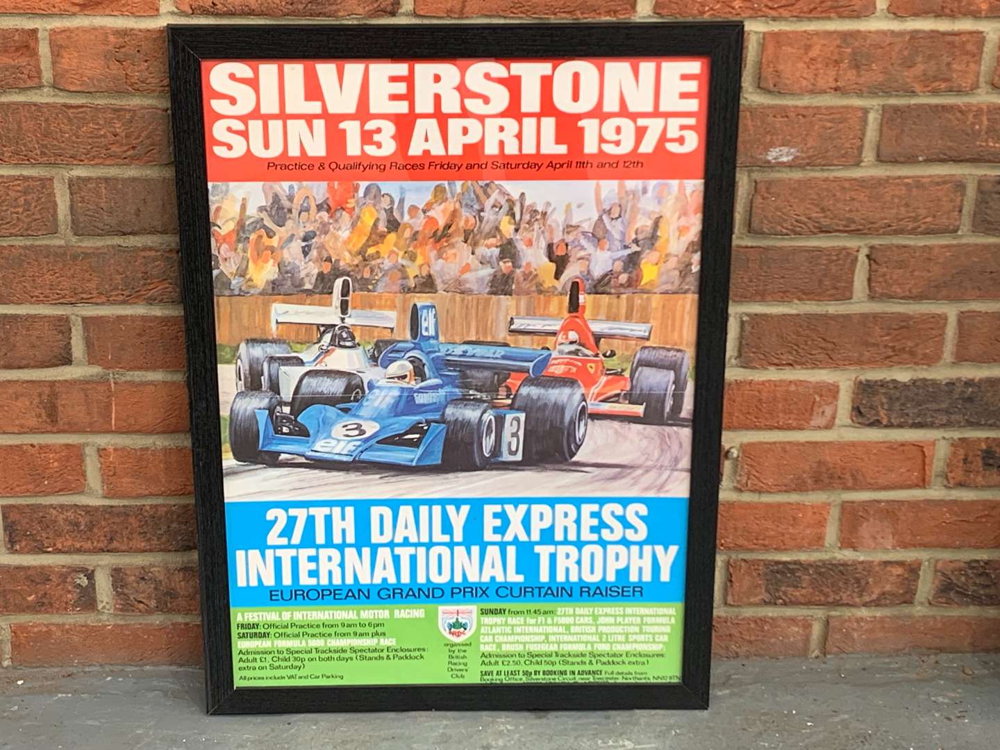 <p>Original Silverstone 1975 Framed Race Poster</p>