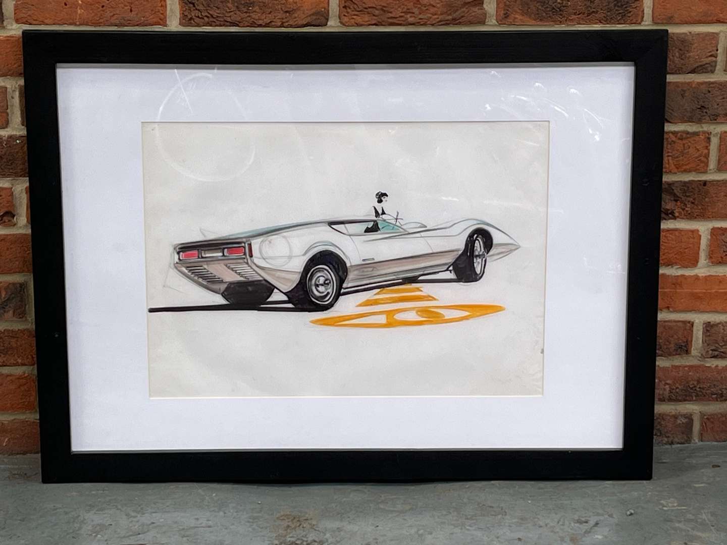 <p>Original Framed Albert McNea Concept Cougar Car 92 x 69cm</p>