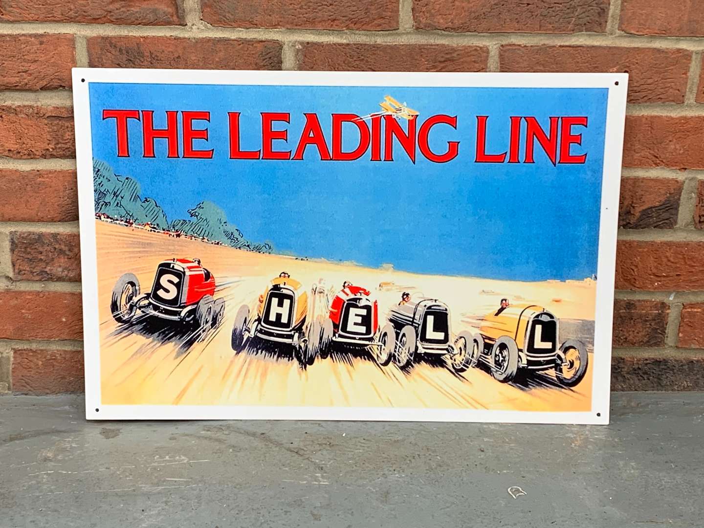 <p>Shell The Leading Line Metal Sign</p>