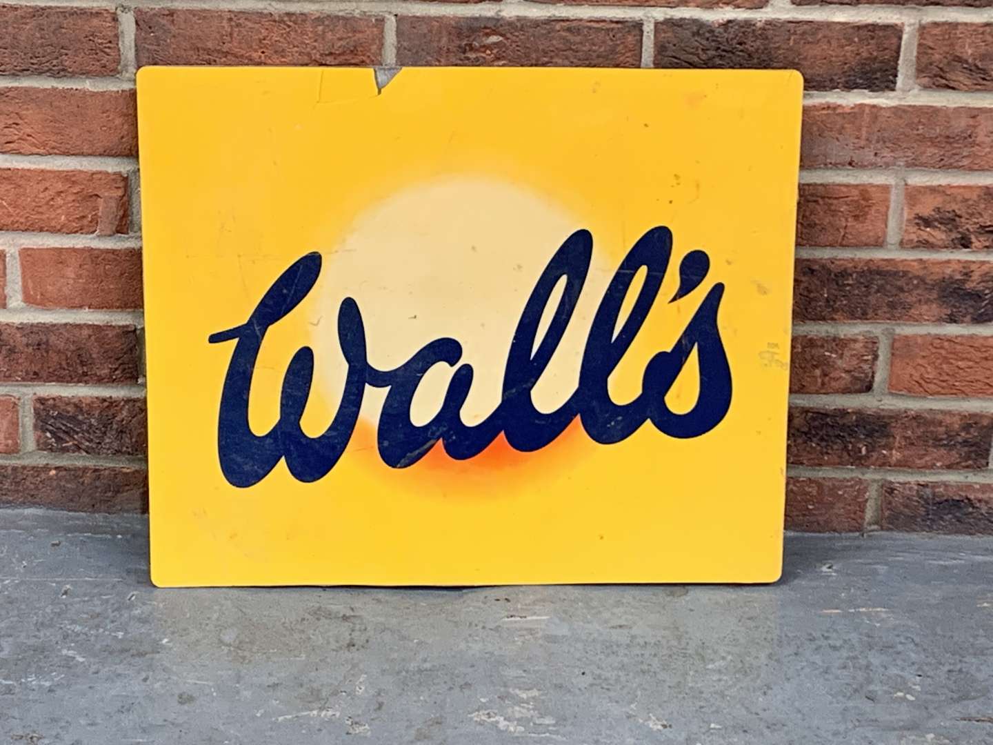 <p>Walls Plastic Sign a/f</p>