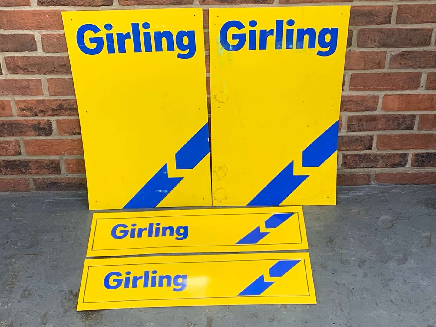 <p>Four Girling Plastic Signs</p>