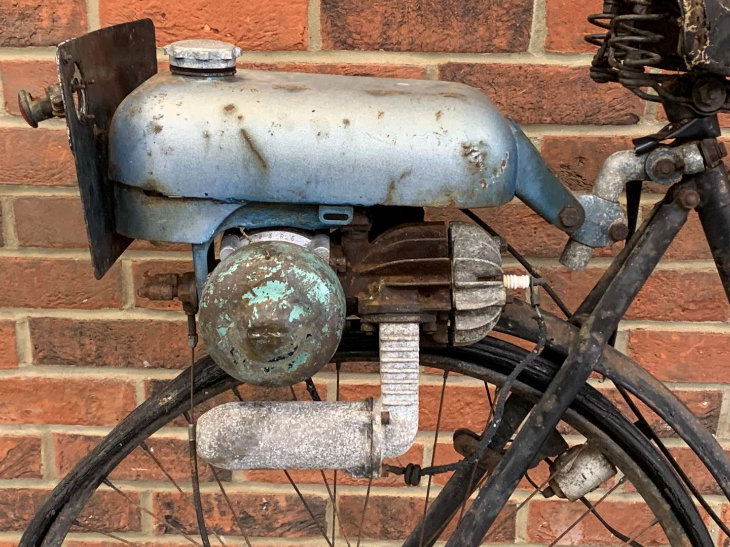 <p>Trojan Mini Motor Attached to a Vintage Bicycle</p>