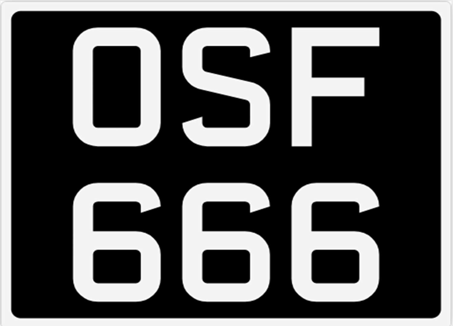 <p>&nbsp; OSF 666 Registration number&nbsp;</p>