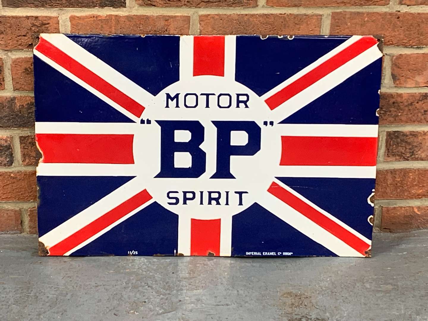 <p>BP Motor Spirit Enamel Sign</p>